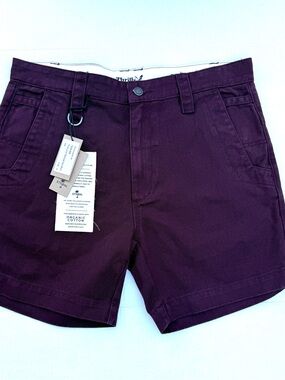 NWT Thrills Burgundy Flat Front Men's Shorts
